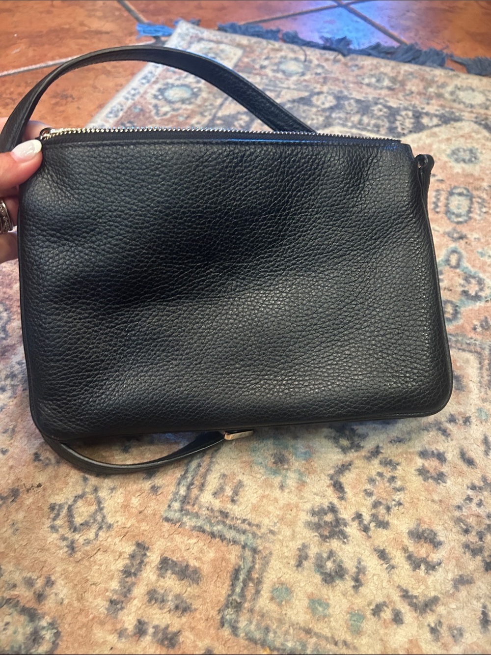 kate spade Black Pebbled Leather Crossbody with Gold Logo - Picture 9 of 10